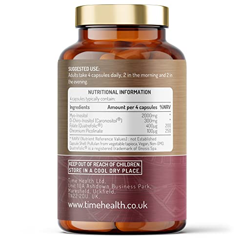Inositol Complex | PCOS Support | 180 Capsules | Myo & D Chiro-Inositol, Folate & Chromi Time Health Au supplements