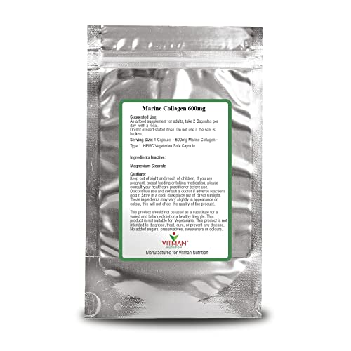 Marine Collagen Capsules - 600mg High Strength Hair, Skin and Joint Supplement VitMan Nutrition Au supplements