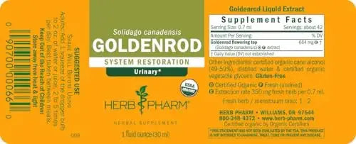 Herb Pharm Certified Organic Goldenrod Liquid Extract for Urinary System Support, 1 Fl Oz (Pack of 1) Herb Pharm uk supplements