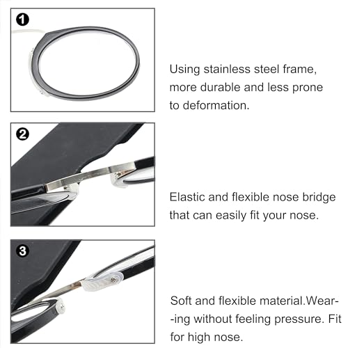COVESATO Mini Armless Reading Glasses for Men Women Slim Thin Clip on Nose Readers COVESATO Au supplements