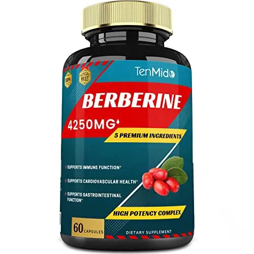 Berberine Extract Capsules 4250mg, 2 Months Supply & Ceylon, Milk Thistle, Turmeric TenmidoAU supplements