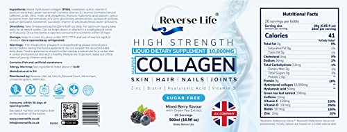 Reverse Life Marine Collagen + Green Tea Liquid Supplement Drink High-Strength 10,000mg Hydrolysed Reverse Life Au supplements