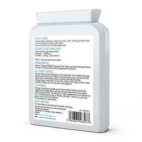 Marine Collagen 600mg 60 Capsules - Highly Bioavailable Naticol® Type 1 swiss bioenergeticsAU supplements