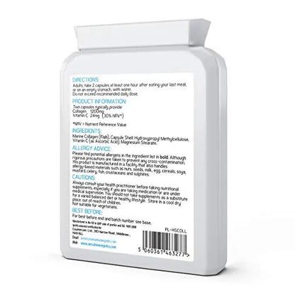 Marine Collagen 600mg 60 Capsules - Highly Bioavailable Naticol® Type 1 swiss bioenergeticsAU supplements
