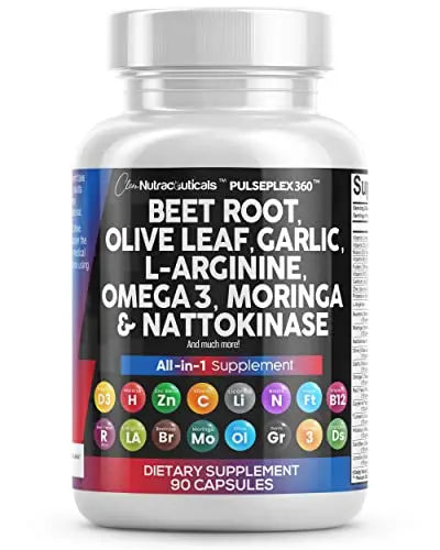 Beet Root Capsules 6000mg Olive Leaf 6000mg Nattokinase 4000 FU Clean Nutraceuticals uk supplements