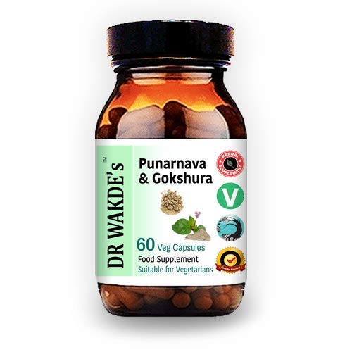 DR WAKDE's Punarnava & Gokshura Capsules (60 Veg Caps, Promotes Healthy Urinary Flush, Ayurvedic Supplement, Vegan, Herbal, All Natural, Made in UK) DR WAKDE's Au supplements