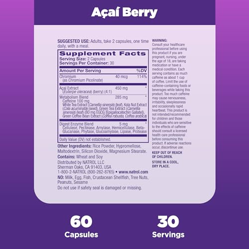 Natrol Acai Berry Diet, 60 Capsules Natrol Au supplements