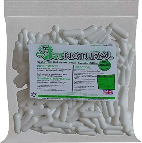 Bee-natural Kosher Pure Marine Hydrolyzed Collagen 1000mg 180 Capsules Bee-naturalAU supplements