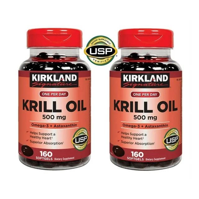 Kir-kland Signature Krill Oil 500 Milligram 160 Softgels healthsupps.co.uk Au supplements