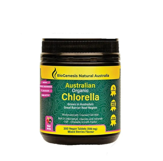 Biogenesis Organic Chlorella Tablets | Australian Grown | Chlorophyll-Rich BiogenesisAU supplements