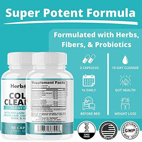 Herbafuel Colon Cleanse - Supports Detox, Gut Health, & Bloating Relief - Contains Herbs Herbafuel uk supplements