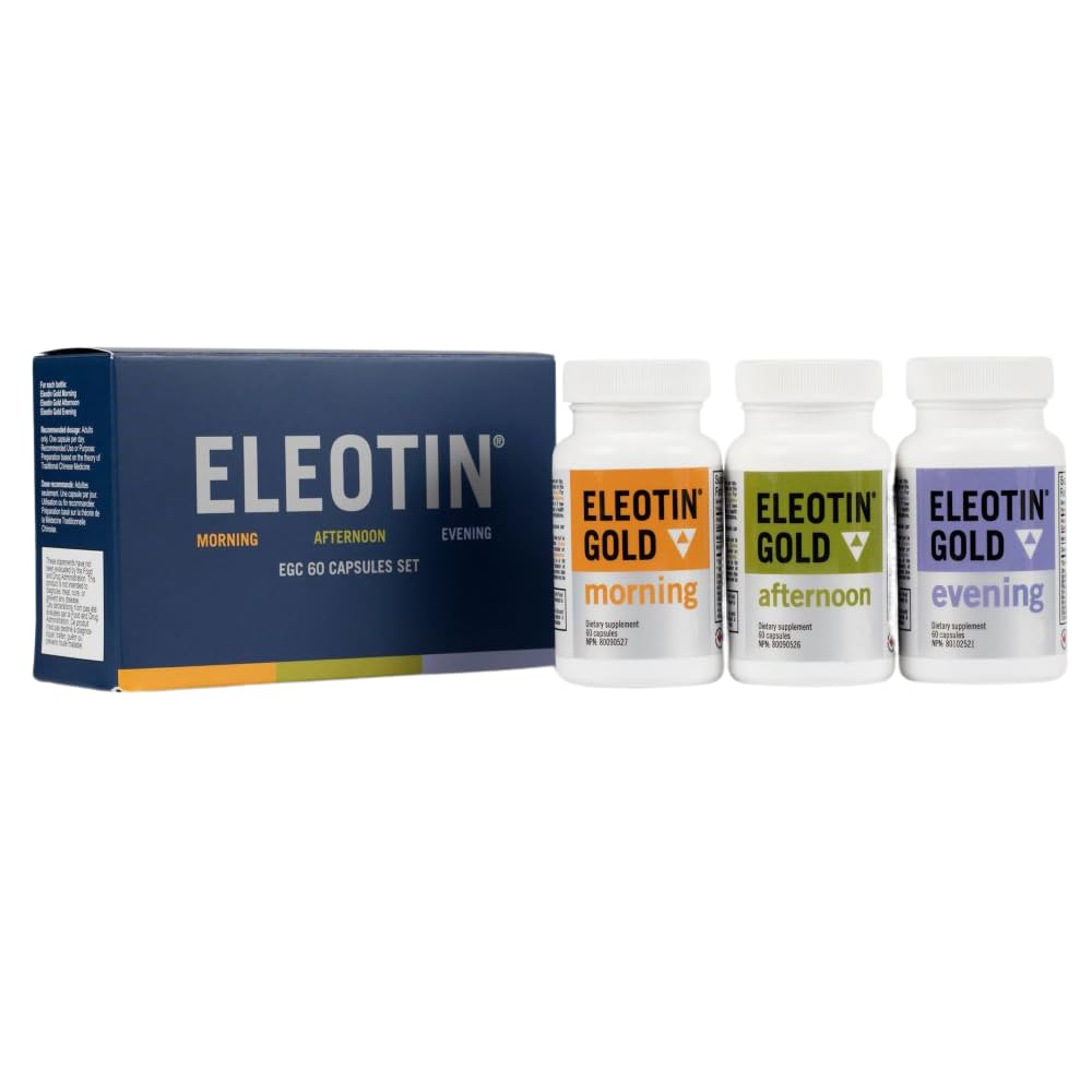 Eleotin Gold Capsules Value Pack Set for Balanced Metabolic Health | Healthy Circulation | Premium Herbal Ingredients | 3 Bottles of Different Formula | 60 Capsules Each Eleotin Au supplements