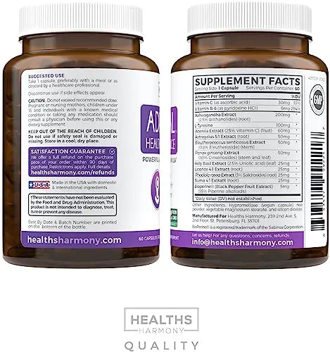 Adrenal Support & Cortisol Manager (Non-GMO) Powerful Adrenal Health with L-Tyrosine Healths Harmony uk supplements