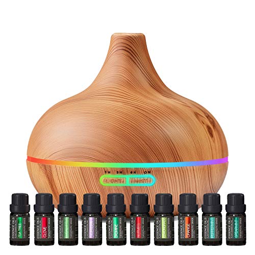 Ultimate Aromatherapy Diffuser & Essential Oil Set - Ultrasonic Top 10 Oils Modern with 4 Timer 7 Ambient Light Pure Daily Care Au supplements