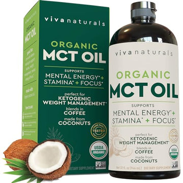 Viva Naturals Organic MCT Oil for Keto Coffee (32 fl oz) - Best MCT Oil Supplement Viva Naturals Au supplements
