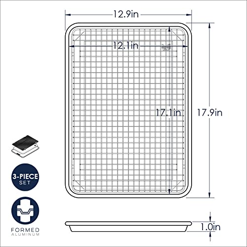 Nordic Ware Naturals Half Sheet Pan, Deluxe Silicone Liner and Cooling Rack, Cookie or Roasting Bakers Set Nordic Ware Au supplements