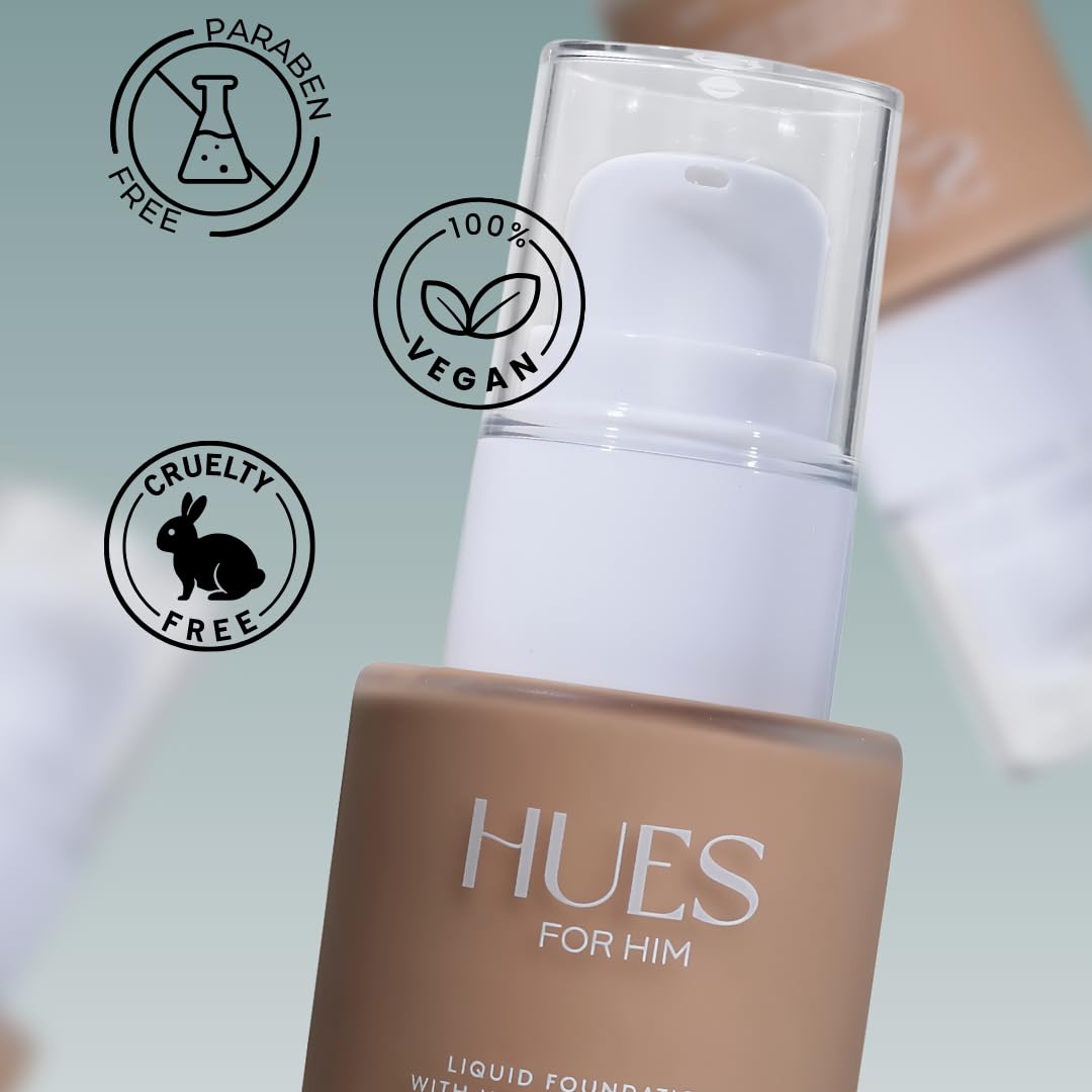 Hues for Him Foundation for Men – Full-Coverage, Lightweight & Hydrating Fit | Natural Coverage | Oil Control & Perfect Fit for Men’s Faces | Available in 4 Shades | Fresh Canvas, .67oz HUES FOR HIM Au supplements