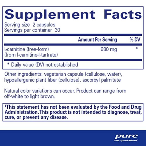 Pure Encapsulations L-Carnitine | Hypoallergenic Supplement for Cardiovascular and Endurance Support Pure Encapsulations Au supplements