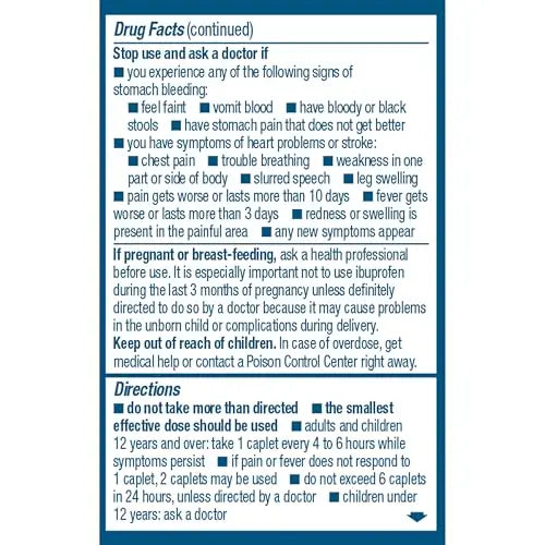 Advil Ibuprofen Coated Caplets Pain Reliever and Fever Reducer 200 Milligram 24Ct Advil Au supplements