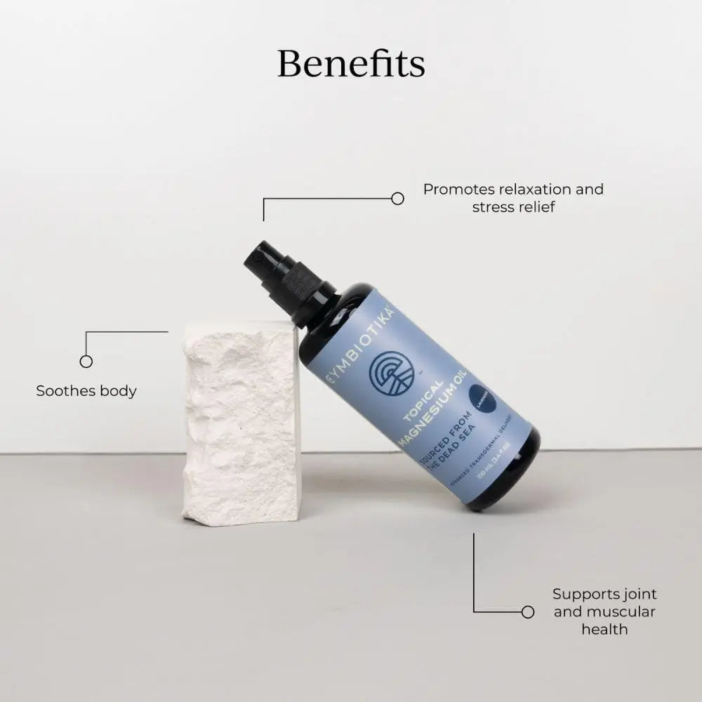 CYMBIOTIKA Topical Magnesium Oil Spray for Body, USA Made, Supplement for Leg Cramps, Muscle, Joint Health & Sleep Support, Includes Magnesium Chloride, Lavender Extract, Aloe Vera - Skin Applicator CYMBIOTIKA Au supplements