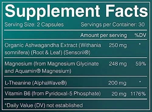 AshwaMag, 5 Clinically Studied Ingredients: Organic & Patented Ashwagandha, 2 Forms AshwaMag uk supplements