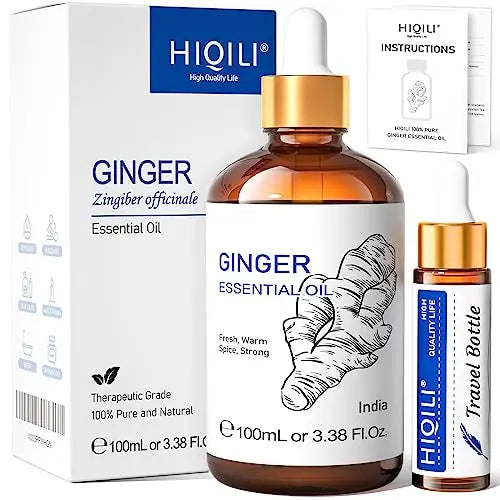 HIQILI Pure Ginger Essential Oil 3.38 Fl Oz, Pure Natural Premium Ginger Oil for Massage HIQILI uk supplements
