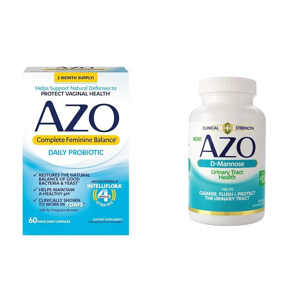 AZO Complete Feminine Balance Daily Probiotics for Women & D Mannose Urinary Tract Health AZO uk supplements