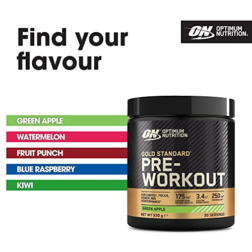 Optimum Nutrition Gold Standard Pre Workout Green Apple Flavoured Powder, 330g Optimum Nutrition Au supplements