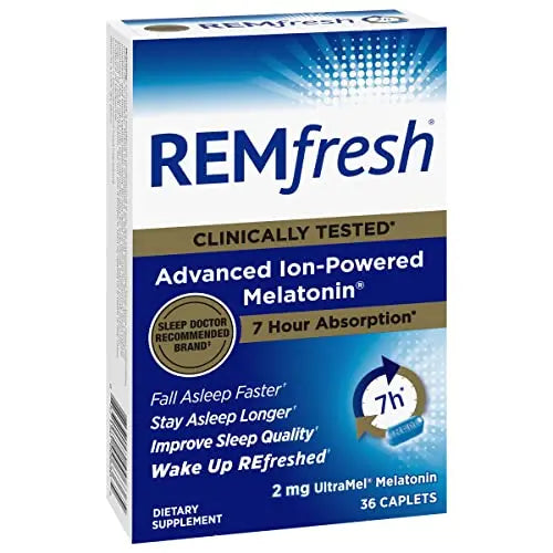 REMfresh 2mg Advanced Melatonin Sleep Aid Supplement (36 Caplets) REMfreshAU supplements