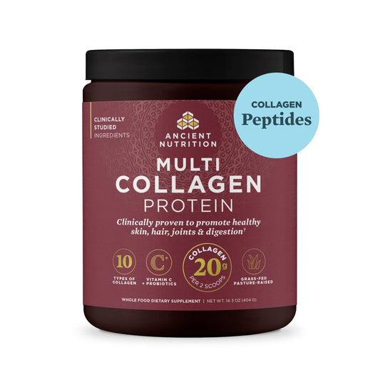 Ancient Nutrition Collagen Peptides Powder, Multi Collagen Protein, Women & Men, Vitamin C, Probiotics, Hydrolyzed Collagen Ancient NutritionUS supplements