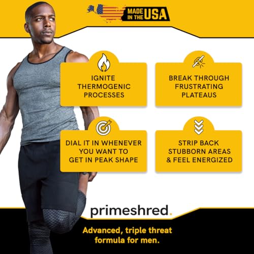 PrimeShred Fat Burner Pills for Men, Triple Action Weight Loss Supplement with Caffeine PrimeShred Au supplements
