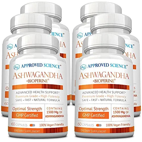 Approved Science® Ashwagandha 1500mg with Bioperine® and Ginger- Alleviate Sleepless Approved ScienceAU supplements