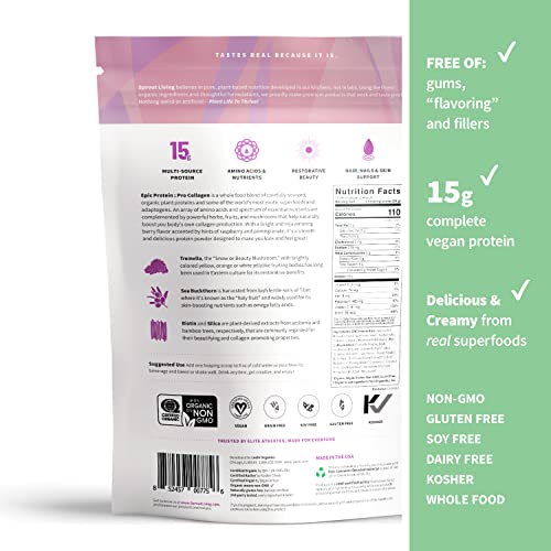Sprout Living Epic Protein, Plant Based Protein & Superfoods Powder, Pro Collagen, Sprout Living Au supplements