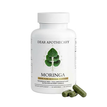 Moringa Oleifera Capsules 800mg - Pure Leaf Powder Superfood with Antioxidants Vitamins Minerals Amino Acids - Energy Immune Support Green Supplement for Men Women