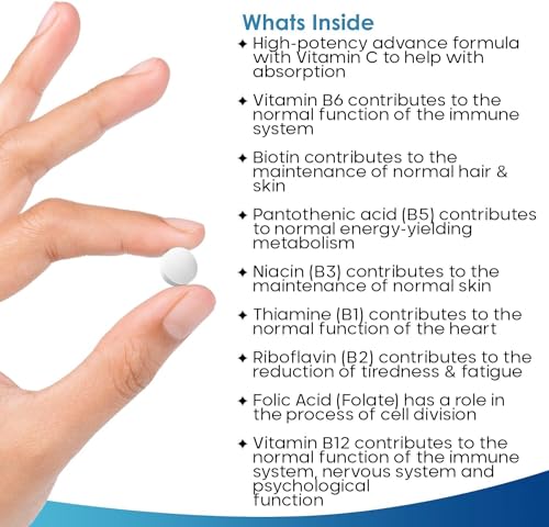 Vitamin B Complex - 365 Small Tablets (One Year Supply) High Strength All 8 B Vitamins NEW LEAF PRODUCTS Au supplements