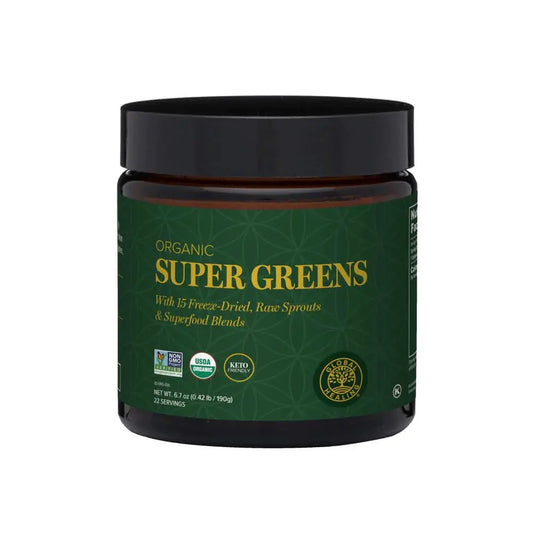 Global Healing Organic Super Greens Powder Blend - Greens Superfood Powder with 15 Raw Whole Sprouts - Delicious Green Juice Smoothie Mix for Daily Nutrition - Non-GMO, Gluten-Free Greens Supplements Global Healing CenterAU supplements