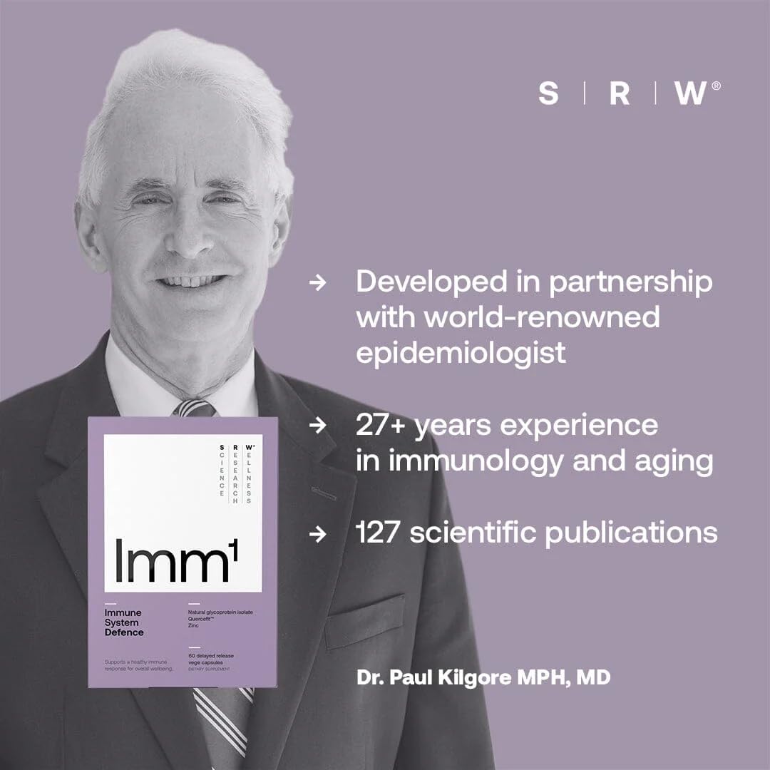 SRW Imm¹ Defence | Supports Immune System Health | 60 Vege Capsules | Supplement for Immune Response | Contains Natural Glycoprotein Isolate (Muno-IgY™) and Quercetin SRW Au supplements