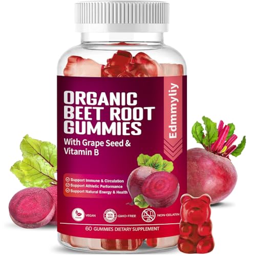 Organic Beet Root Gummies 1500mg for Men Women Beet Root for Athletic, Performance Edmmyliy Au supplements