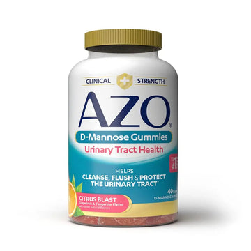 AZO D Mannose Urinary Tract Health Gummies, 40 Count, Clinical Strength 2000mg, Helps Cleanse, Flush & Protect, No.1 Pharmacist Recommended Brand, Vegan Tangy Citrus Blast Flavor, Non-GMO, Gluten Free AZO Au supplements