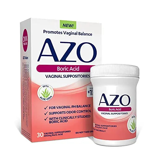 AZO Boric Acid Vaginal Suppositories, Helps Support Odor Control and Balance Vaginal PH AZOAU supplements