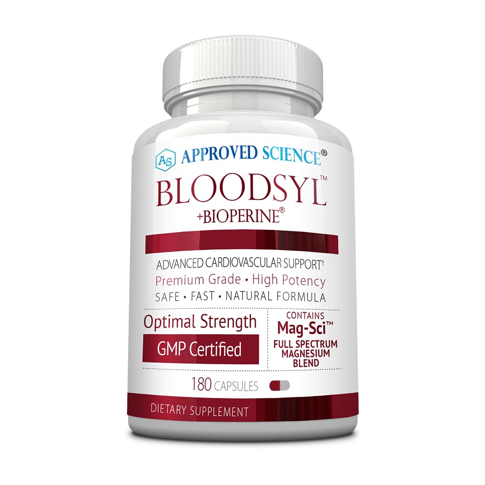 Approved Science Bloodsyl - Supports Blood Flow - Hawthorn Berry, Magnesium, BioPerine - Vegan - 180 Capsules - Pack of 1 Approved Science Au supplements