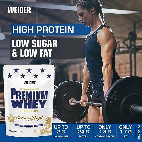 Weider Premium Whey (500g) Chocolate-Nougat Flavour. Ultrafiltrated Proteins from Whey Protein Weider Au supplements