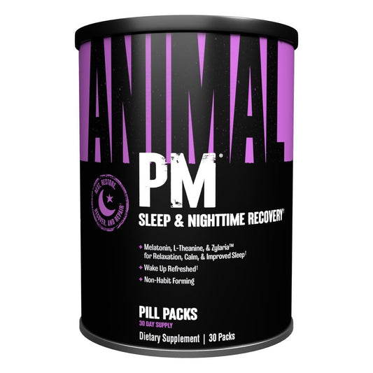 Animal PM - Sleep Aid for Adults Non-Habit Forming Relaxation Enhancer and Mood Support with Melatonin, L-Theanine, Zylaria, Zinc, Magnesium, Vitamin B6, GABA AnimalUS supplements