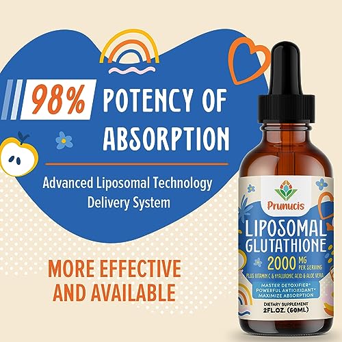 2000MG Liposomal Glutathione Liquid, 98% Absorption, Glutathione Liquid Supplement Prunucis Au supplements