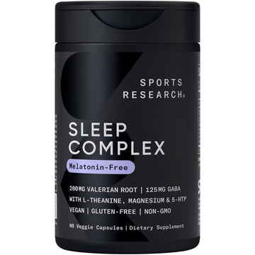 Sports Research® Sleep Complex- Melatonin-Free Vegan Capsules - with Valerian Root, GABA, L-Theanine, Magnesium & 5-HTP - 30 Servings Sports Research Au supplements