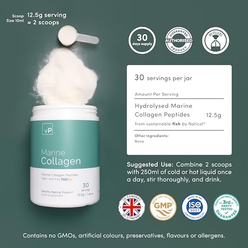 Marine Collagen 375g - 12.5g x 30 Servings - Naticol® Type 1 and 3 - Vitality Pro Hydrolysed Collagen vP Vitality Pro Au supplements