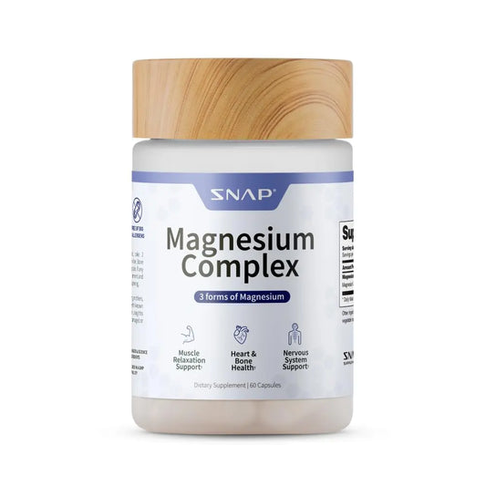Snap Triple Magnesium Complex for Women & Men for Sleep & Muscle Support – 400mg, 3-in-1 Magnesium Supplement – Bisglycinate, Citrate & Oxide – Chelated for High-Absorption, 60 Vegetarian Capsules Snap SupplementsAu supplements
