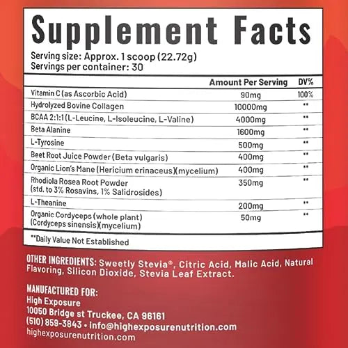 High Exposure Pre Workout Energy Mix | Pre Workout Powder for Men and Women High Exposure uk supplements