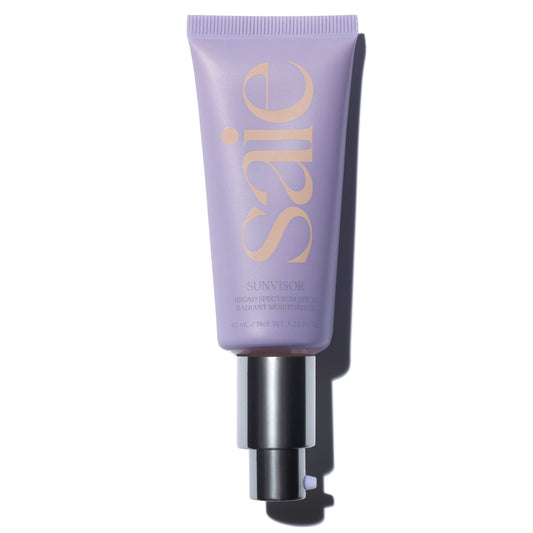 Saie Sunvisor Broad Spectrum Sunscreen Moisturizer SPF 35 - Hydrating Daily Face Sunscreen with 100% Sheer Mineral Zinc Oxide, Hyaluronic Acid + Vitamin C for Radiant, Dewy Skin (1.35 fl oz) SaieAu supplements