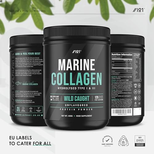 Marine Collagen Powder Supplement - 400g - Wild-Caught Canadian Marine Collagen - Unflavoured - Types 1 & 3 Hydrolysed Collagen ALPHA01 Au supplements